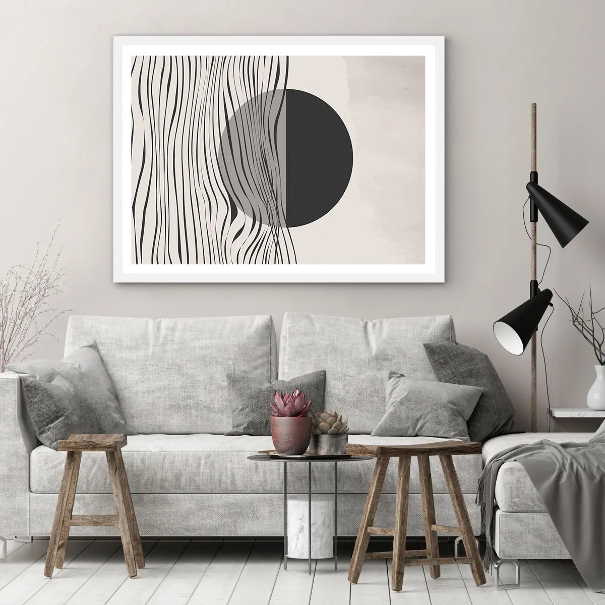 Poster in einem weißen Rahmen - Halbe Komposition - 100x70 cm