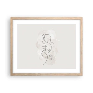 Poster in einem Rahmen aus heller Eiche - Verstrickt in eine Umarmung - 50x40 cm