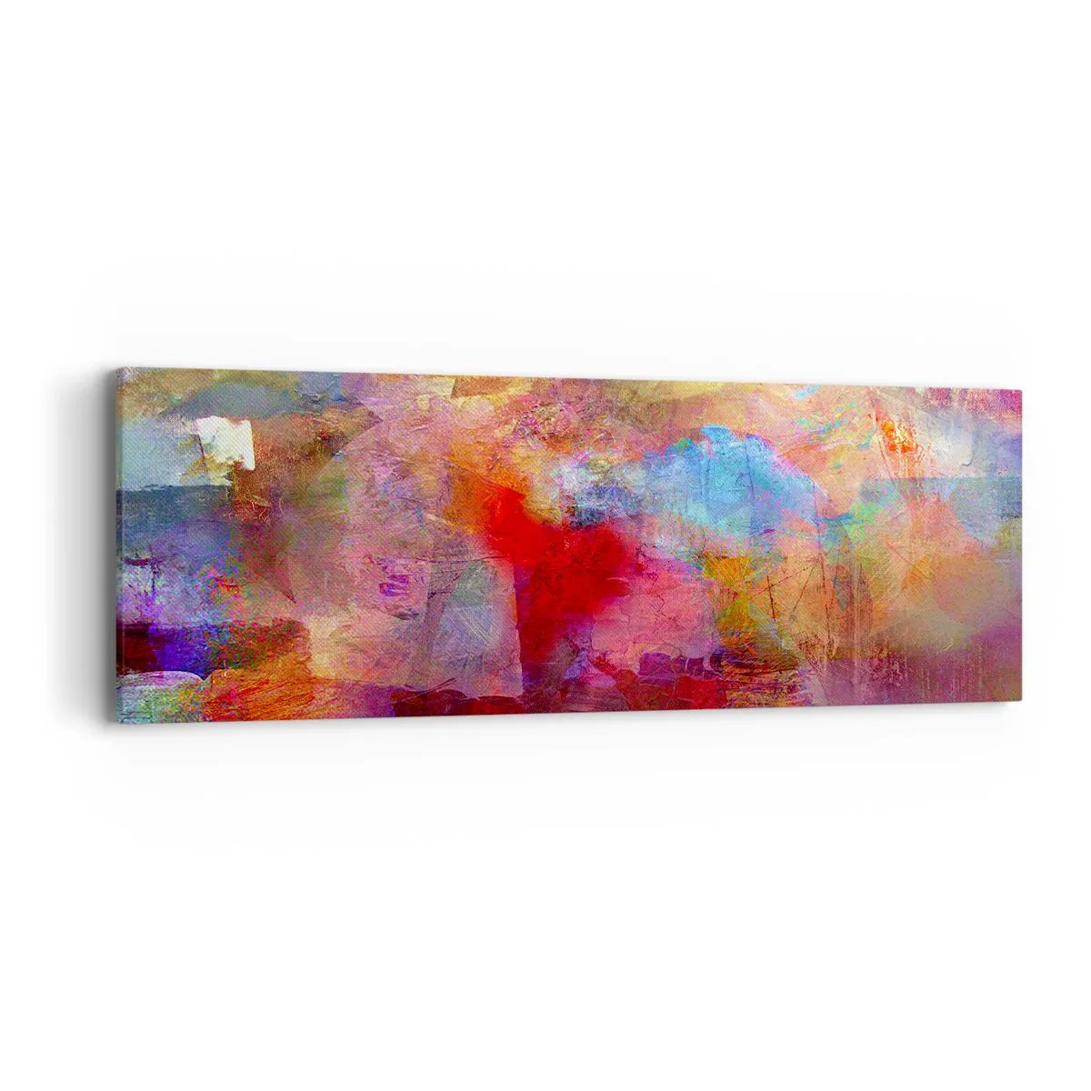 Bild auf Leinwand - Leinwandbild - Schau in den Regenbogen - 90x30 cm