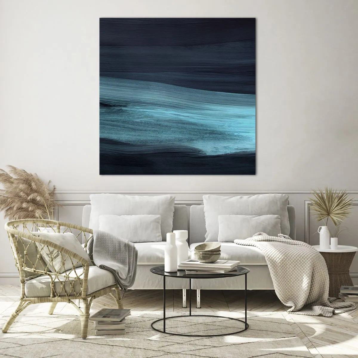 Glasbild - Bild auf glas - Gehen Sie mit dem Strom - 70x70 cm