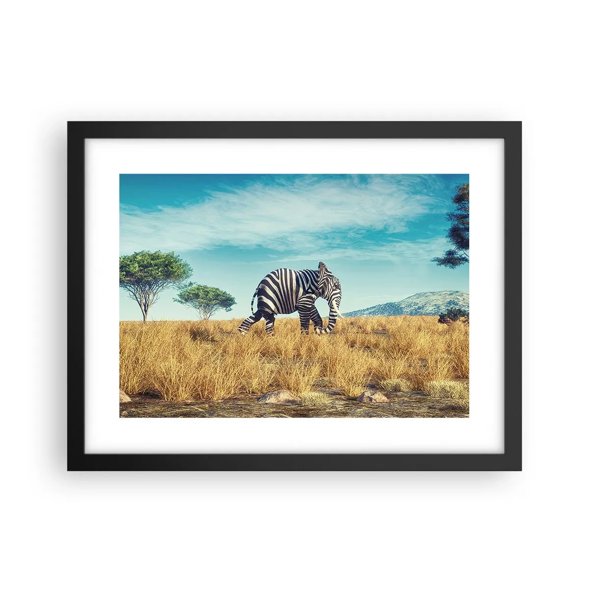 Poster in einem schwarzem Rahmen - Grau ist nicht mehr in Mode - 40x30 cm