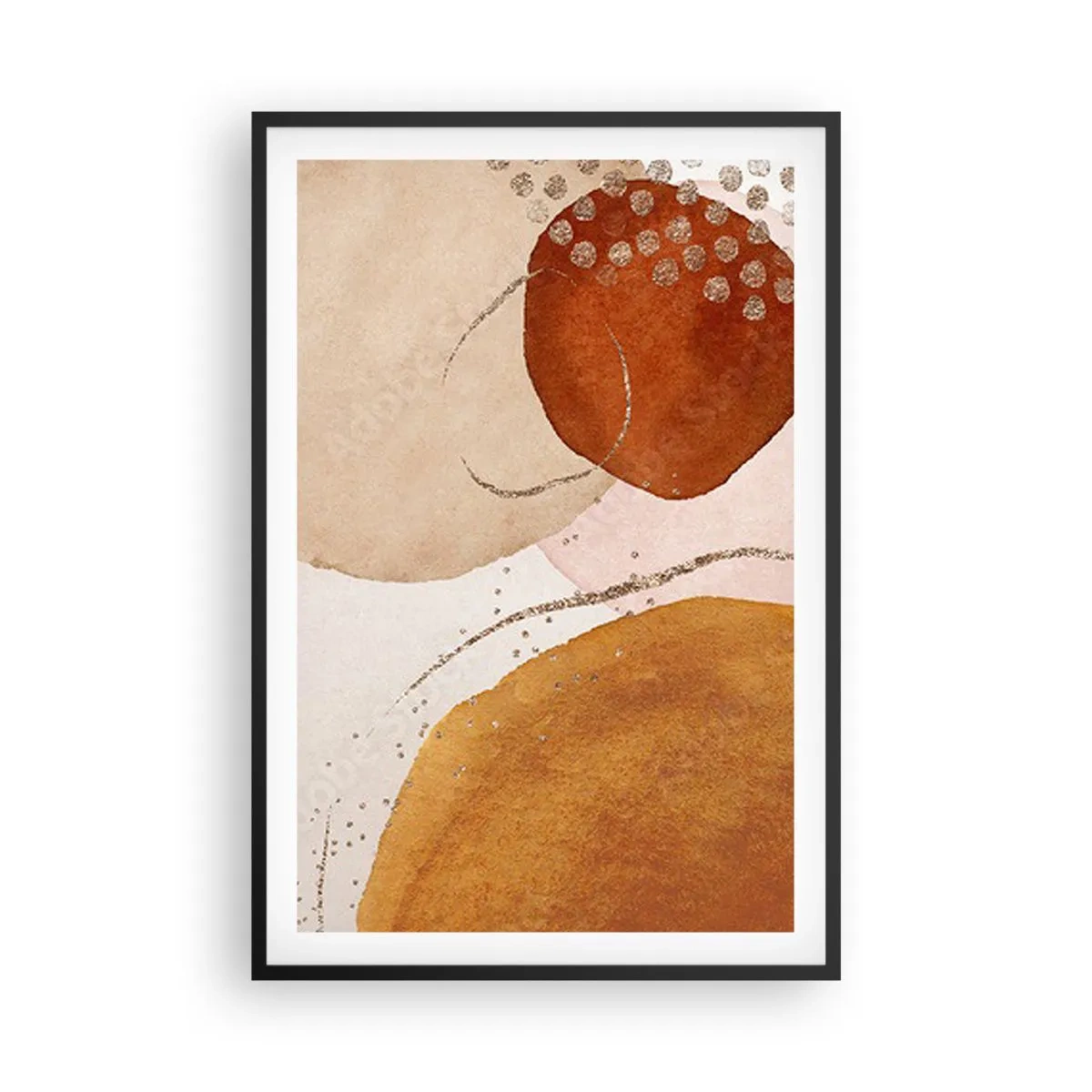 Poster in einem schwarzem Rahmen - Rundheit und Bewegung - 61x91 cm