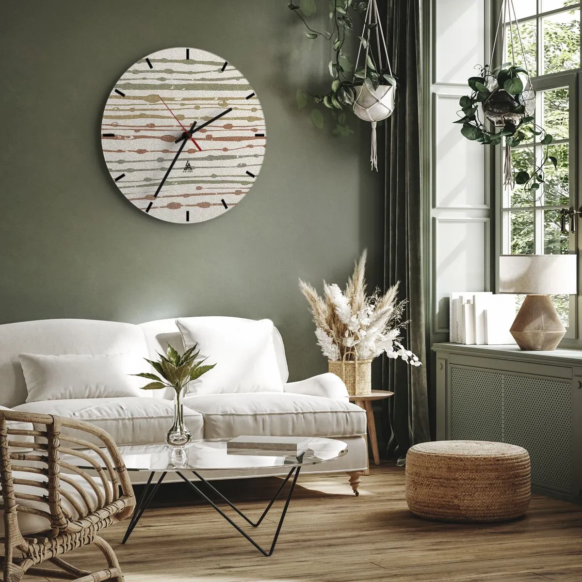 Wanduhr - Glasuhr - Musikalische Notation von Farben - 30x30 cm