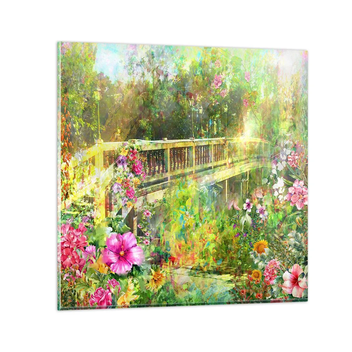 Glasbild - Bild auf glas - Eine Brücke aus Frühlingsseufzern - 30x30 cm