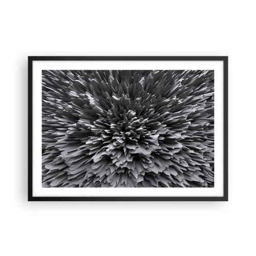 Poster in einem schwarzem Rahmen - Abstrakte Struktur in Grautönen - 70x50cm - Härter kann es nicht werden - Moderne Wanddekoration für Wohnzimmer und Schlafzimmer ARTTOR