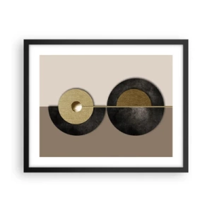 Poster in einem schwarzem Rahmen - Variationen rund um den Kreis - 50x40 cm