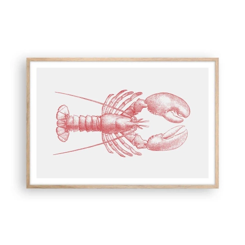 Poster in einem Rahmen aus heller Eiche - Hummer, der Homers würdig ist - 91x61 cm