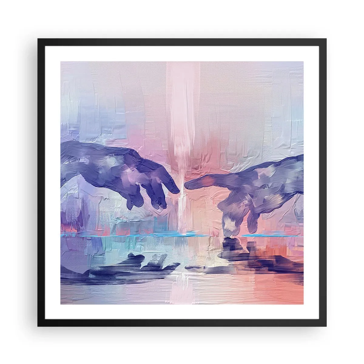 Poster in einem schwarzem Rahmen - Göttlicher Funke des Lebens - 60x60 cm