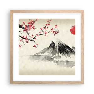 Poster in einem Rahmen aus heller Eiche - Liebe Japan - 40x40 cm