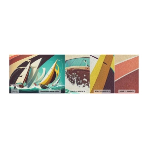 Fototapeten Muster Premium Canvas - Viel Glück mit den Elementen - Segelboote, Regatta, Meer - 100x30 cm