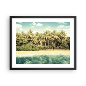 Poster in einem schwarzem Rahmen - Wie wäre es hier? - 50x40 cm