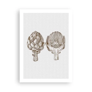 Poster - Vintage Illustration von zwei Artischocken - 50x70cm - Anatomie-Lektion - Moderne Wanddekoration für Wohnzimmer und Schlafzimmer ARTTOR
