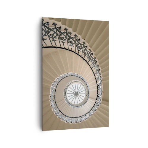 Bild auf Leinwand - Leinwandbild - Wendeltreppe in elegantem geometrischem Ansatz - 80x120cm - Im Inneren der Muschel - Moderne Wanddekoration für Wohnzimmer und Schlafzimmer ARTTOR