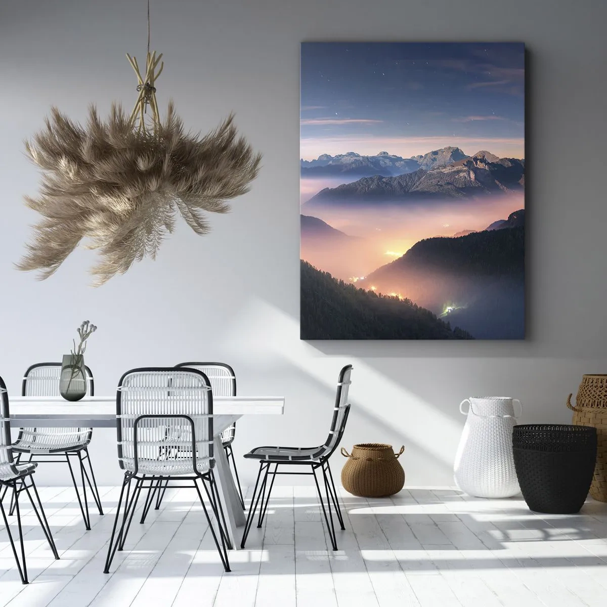 Bild auf Leinwand - Leinwandbild - Licht in den Tälern - 55x100 cm