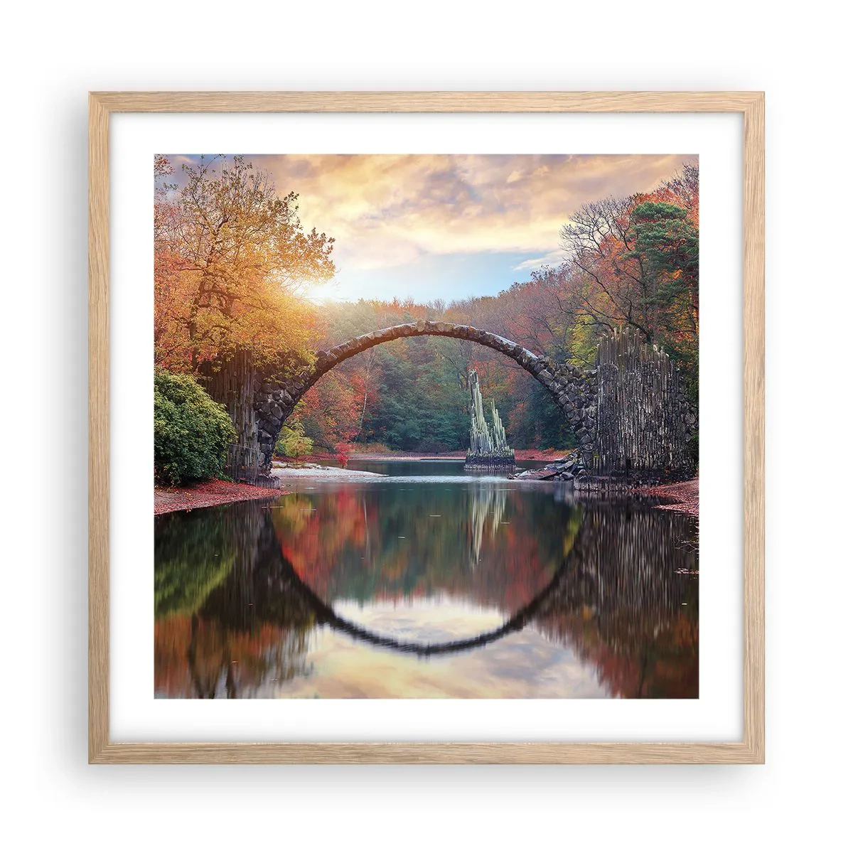 Poster in einem Rahmen aus heller Eiche - Auf der anderen Seite des Spiegels - 50x50 cm