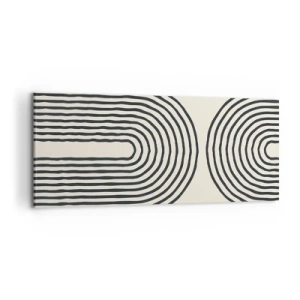 Bild auf Leinwand - Leinwandbild - Abstraktes geometrisches Muster mit symmetrischen Linien auf hellem Hintergrund - 120x50cm - In einem Moment ... - Moderne Wanddekoration für Wohnzimmer und Schlafzimmer ARTTOR