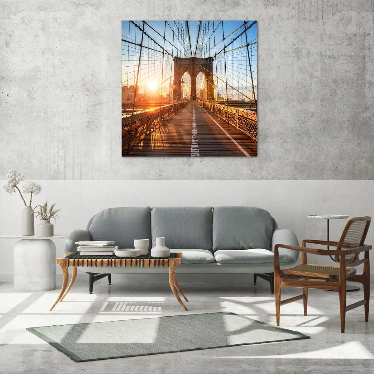 Glasbild - Bild auf glas - Auf der goldenen Brücke - 30x30 cm