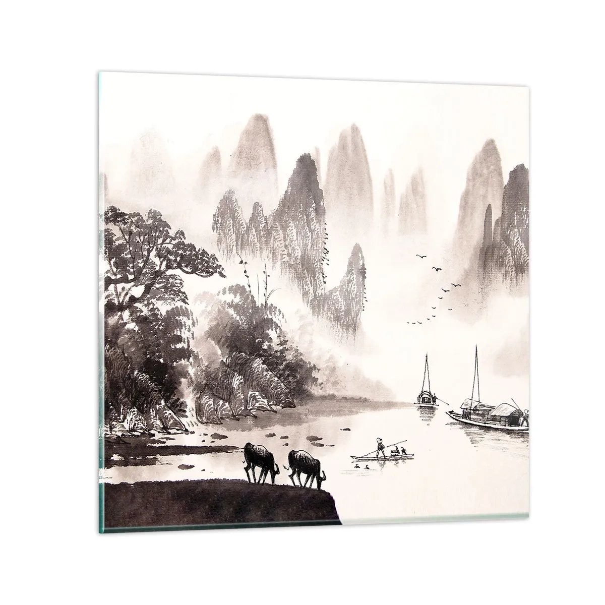 Glasbild - Bild auf glas - Der exotische Alltag des Ostens - 70x70 cm