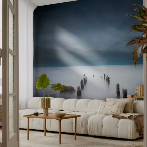 Fototapete Premium Canvas - Nachdenklicher See - Landschaft, Meer, See - 400x280 cm
