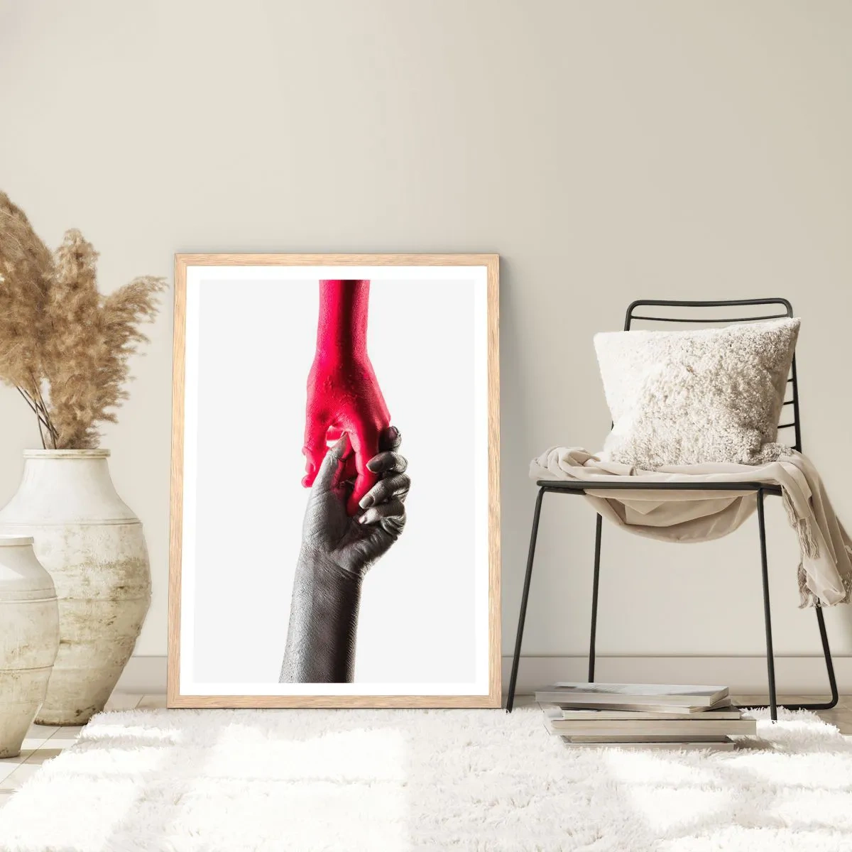 Poster in einem Rahmen aus heller Eiche - Gemeinsam, obwohl anders - 70x100 cm