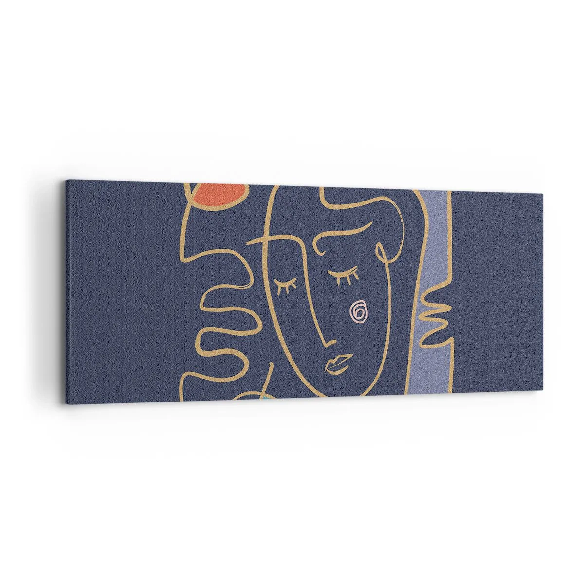 Bild auf Leinwand - Leinwandbild - Abstraktes Gesichtsporträt im minimalistischen Stil - 120x50cm - In Gedanken - Moderne Wanddekoration für Wohnzimmer und Schlafzimmer ARTTOR