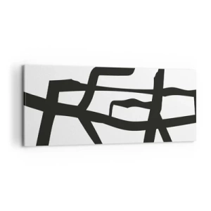 Bild auf Leinwand - Leinwandbild - Schwarz-Weiß-Design - 100x40 cm