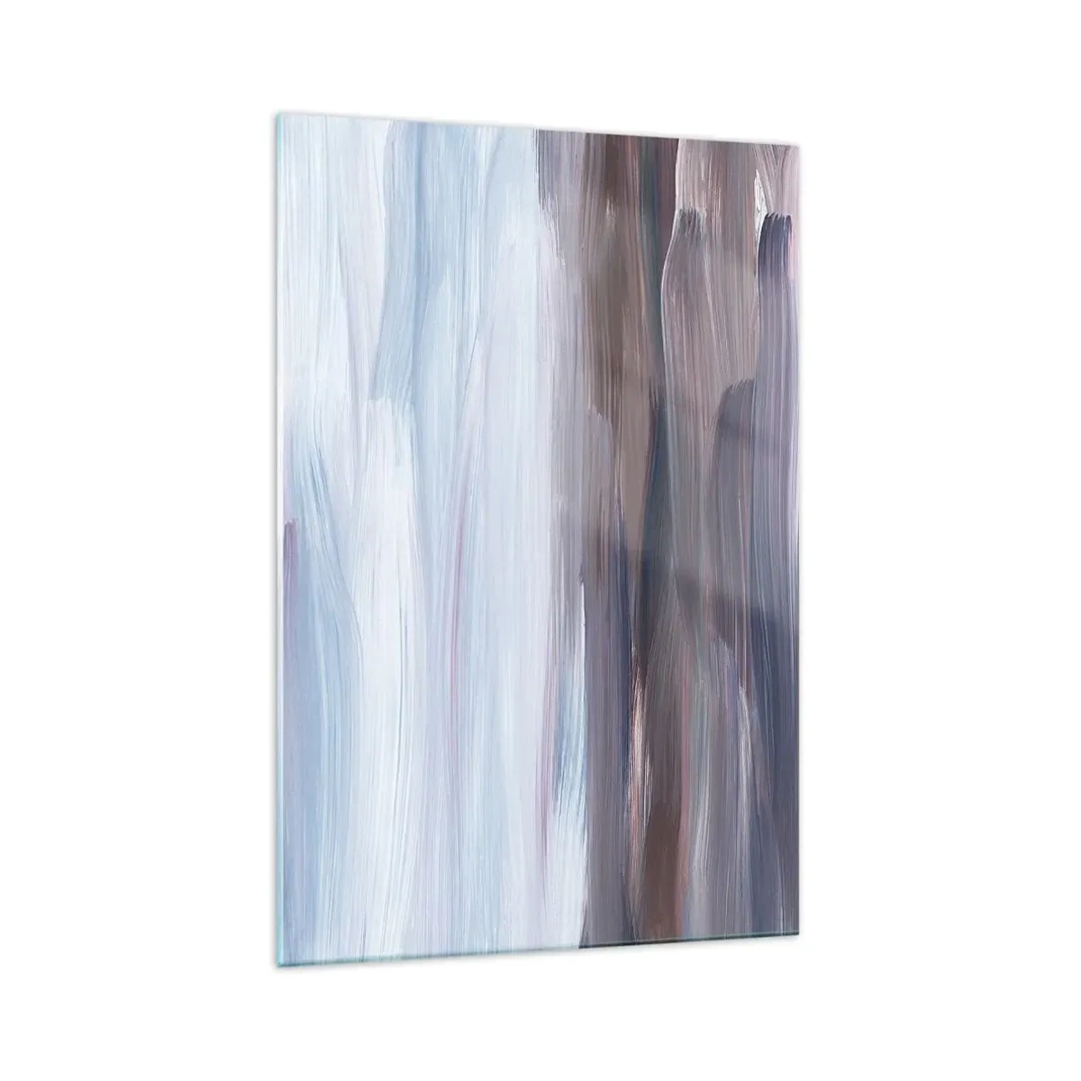 Glasbild - Bild auf glas - Eine subtile Abstraktion mit zarten Strichen in Pastelltönen. - 70x100cm - Elemente: Wasser - Moderne Wanddekoration für Wohnzimmer und Schlafzimmer ARTTOR