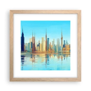 Poster in einem Rahmen aus heller Eiche - Sonnige Metropole - 30x30 cm