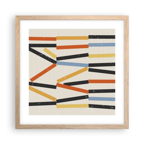 Poster in einem Rahmen aus heller Eiche - Komposition auf der Ebene - 40x40 cm