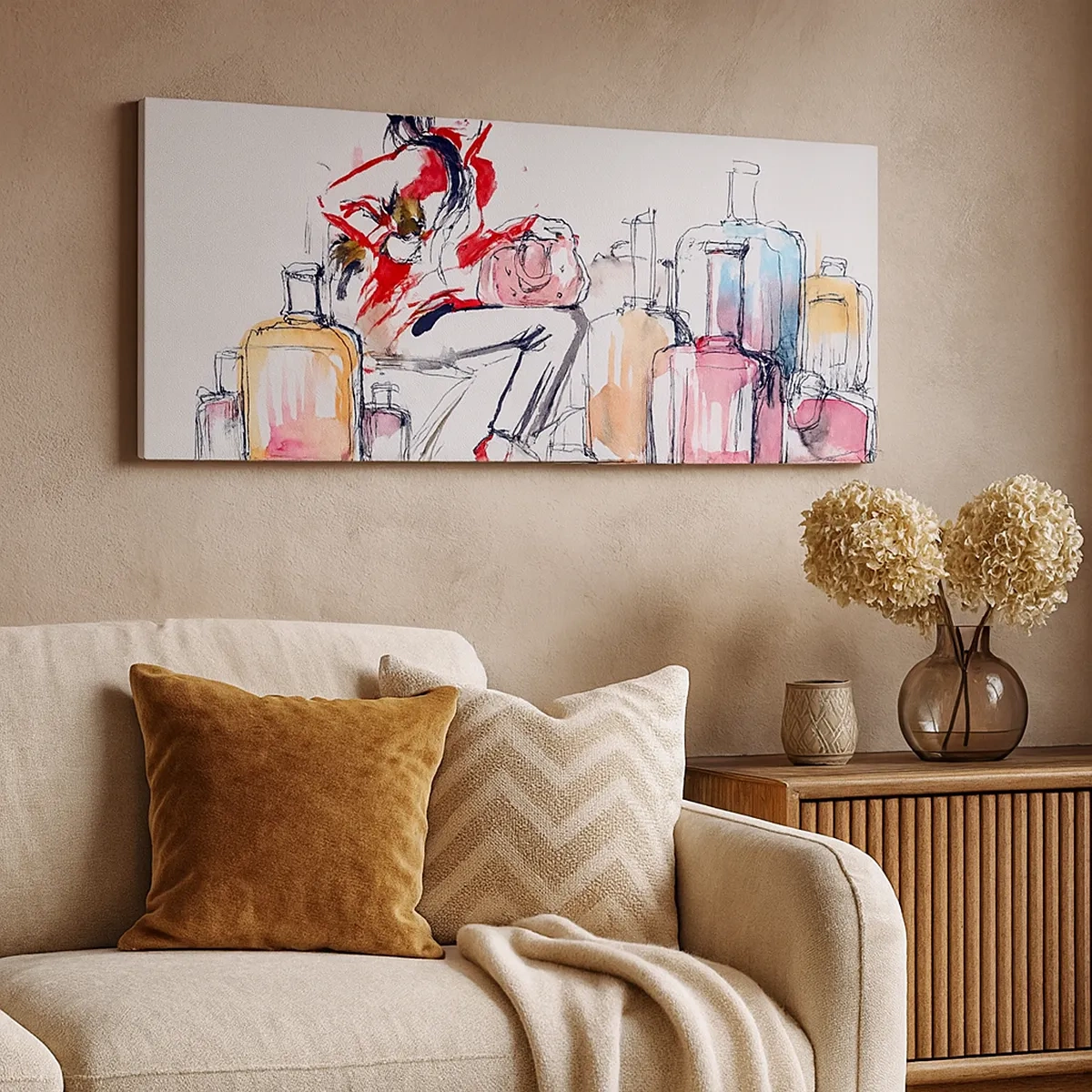 Bild auf Leinwand - Leinwandbild - Setzen wir uns vor der Reise hin - 30x30 cm