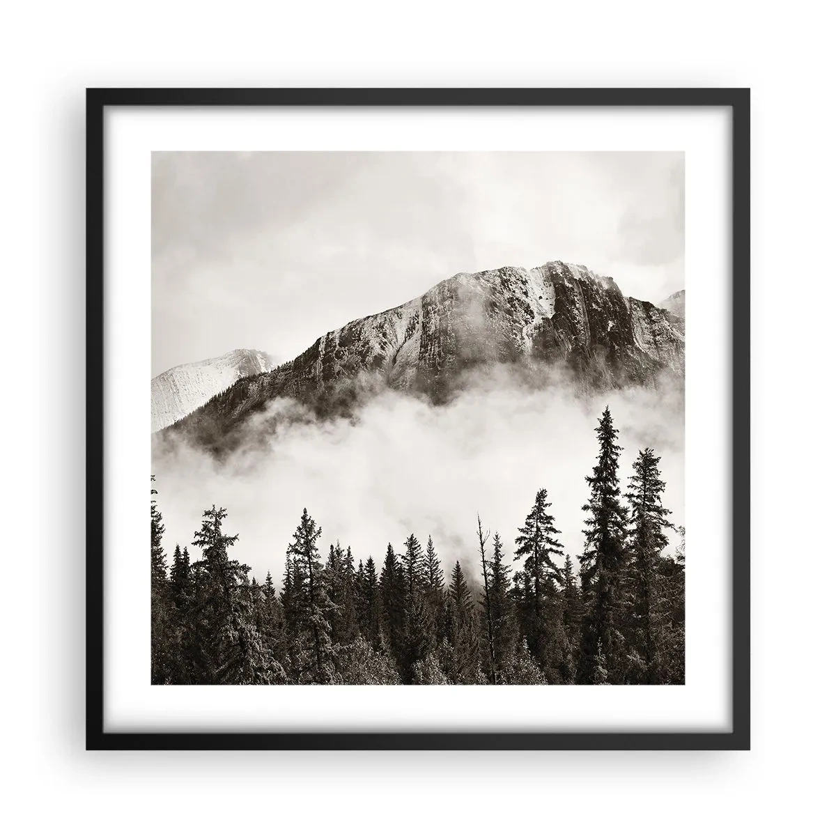 Poster in einem schwarzem Rahmen - Lineal aus Granit - 50x50 cm