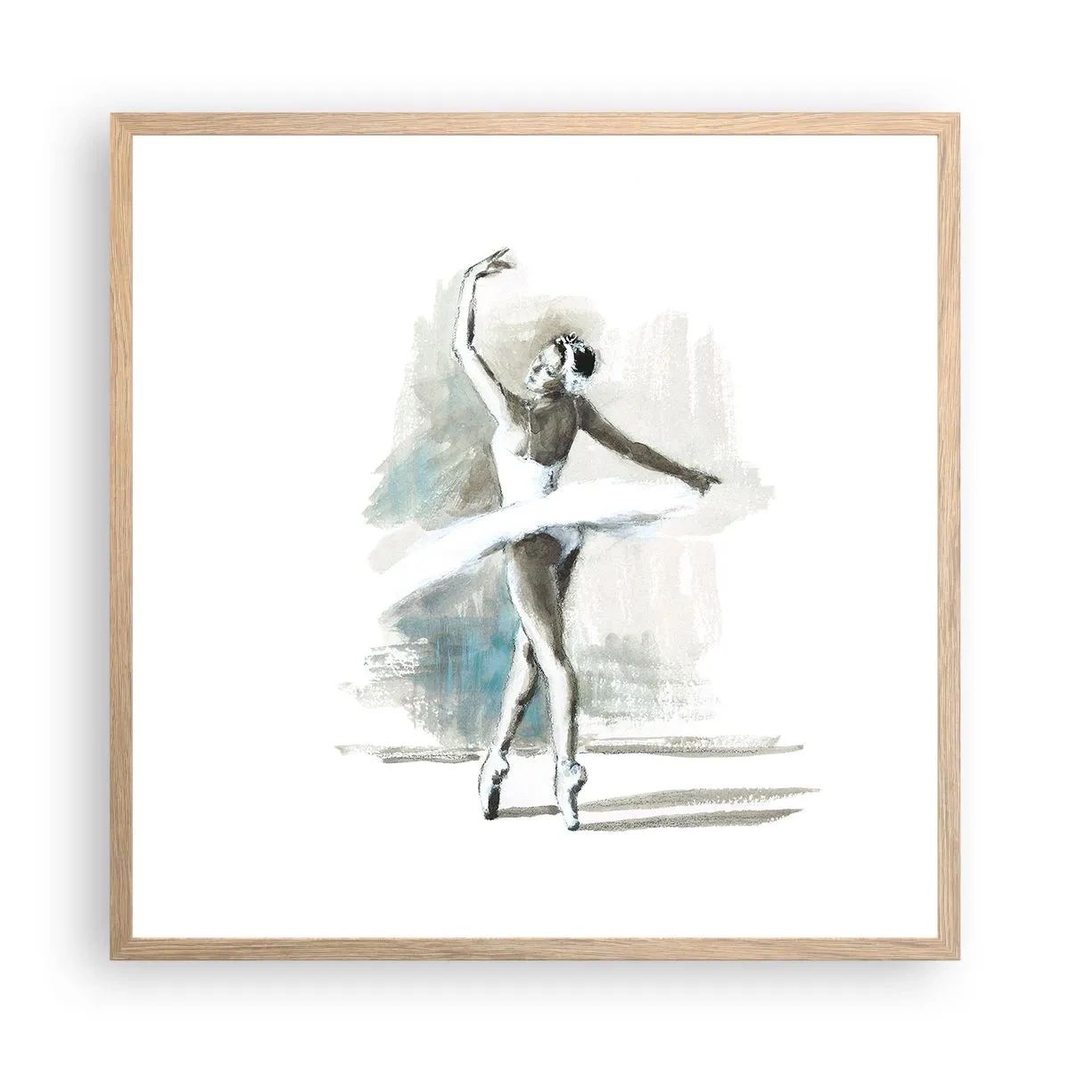 Poster in einem Rahmen aus heller Eiche - In einen Schwan verzaubert - 60x60 cm