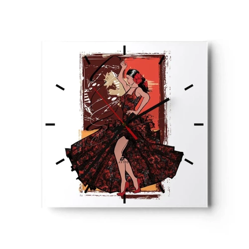 Wanduhr - Glasuhr - Im Rhythmus des Herzens - 40x40 cm