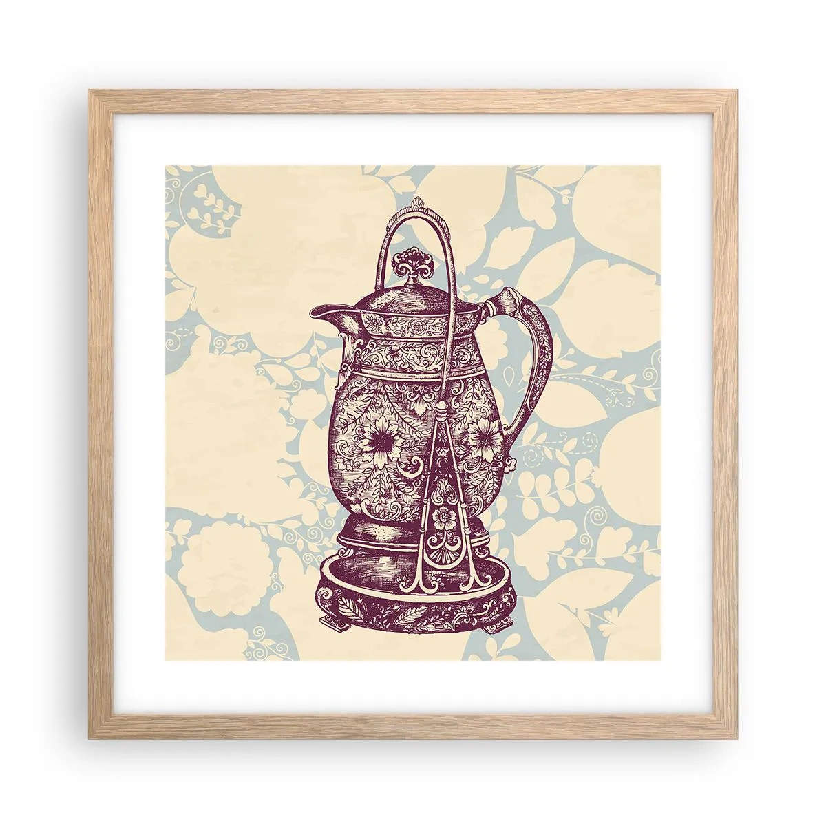 Poster in einem Rahmen aus heller Eiche - Schönheit des Alltags - 40x40 cm