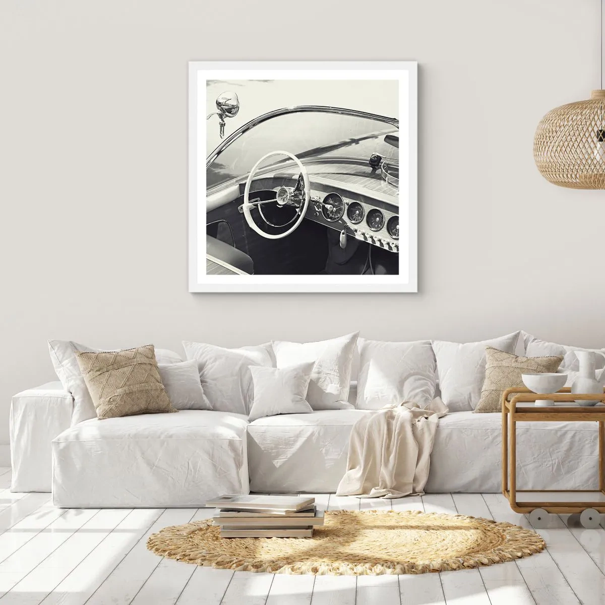 Poster in einem weißen Rahmen - Wetter für die Reichen - 40x40 cm