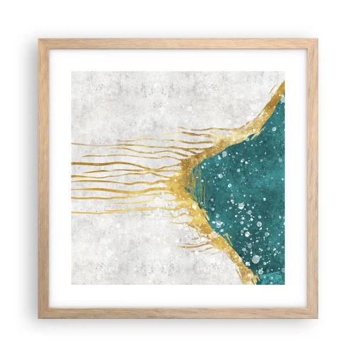 Poster in einem Rahmen aus heller Eiche - Goldene Flut - 40x40 cm