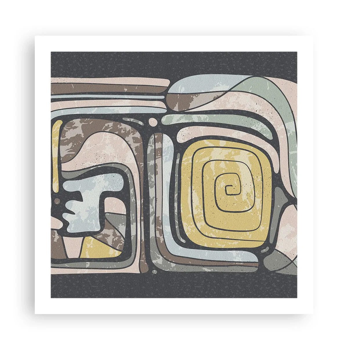 Poster - Abstraktion im präkolumbianischen Geist - 60x60 cm