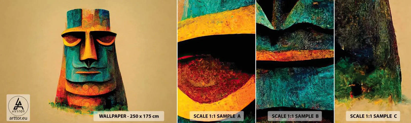 Fototapetenmuster Standard Eco - Statuenhaft und sympathisch - Statue, Skulptur, Stück - 100x30 cm