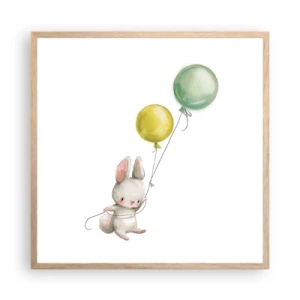 Poster in einem Rahmen aus heller Eiche - Ich werde auch fliegen! - 60x60 cm