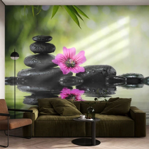 Fototapete Premium Canvas - Zeit für die Seele - Blume, Kultur, Bambus - 250x175 cm