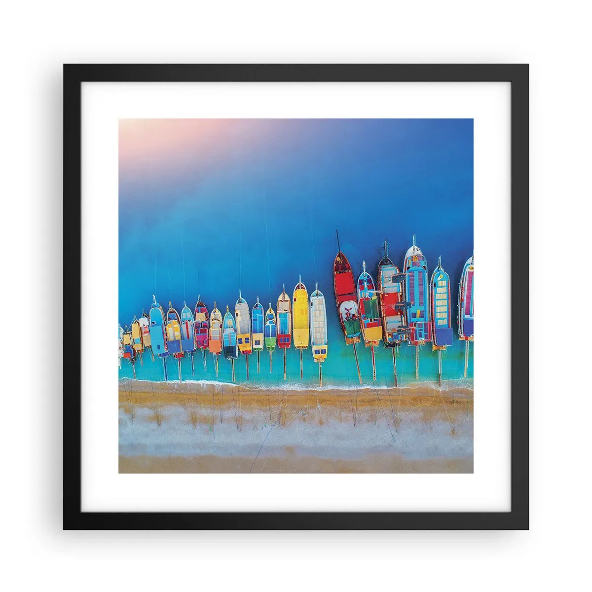 Poster in einem schwarzem Rahmen - Aus der Vogelperspektive - 40x40 cm