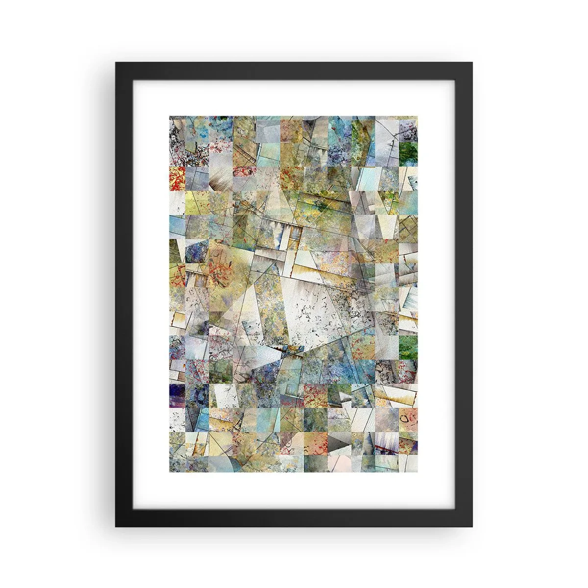 Poster in einem schwarzem Rahmen - Geometrische Mischung - 30x40 cm