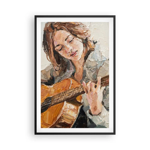 Poster in einem schwarzem Rahmen - Konzert für Gitarre und Mädchenherz - 61x91 cm