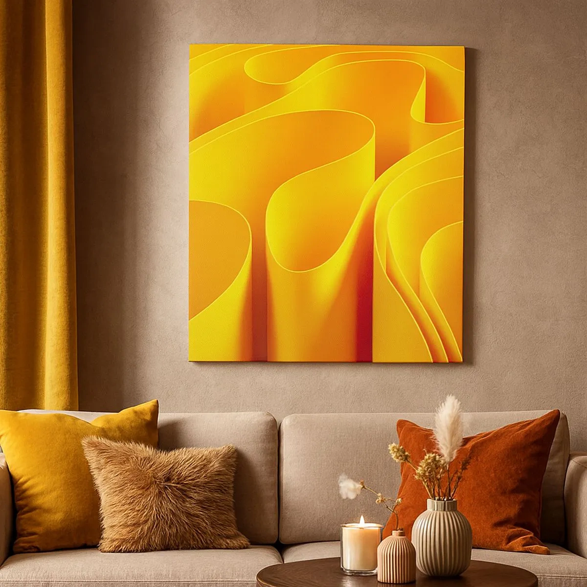 Bild auf Leinwand - Leinwandbild - Wie Sonnenwellen - 30x30 cm