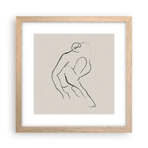 Poster in einem Rahmen aus heller Eiche - Intime Skizze - 30x30 cm
