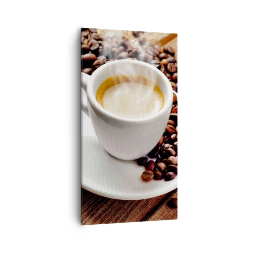 Bild auf Leinwand - Leinwandbild - Kaffee auf der Bank - 55x100 cm