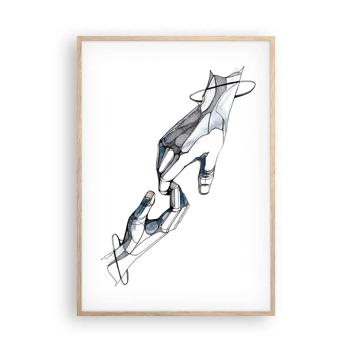 Poster in einem Rahmen aus heller Eiche - Eine gute Geste - 70x100 cm