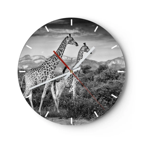 Wanduhr - Glasuhr - Hohe Sphären in Afrika - 40x40 cm