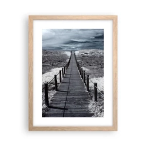 Poster in einem Rahmen aus heller Eiche - Direkt ans Ufer - 30x40 cm