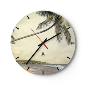 Wanduhr - Glasuhr - Tropischer Traum - 40x40 cm